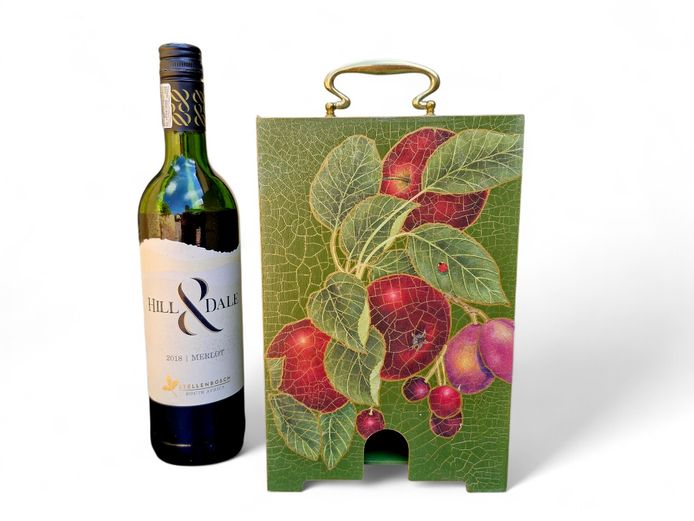 Hand-Painted Wooden Wine Box