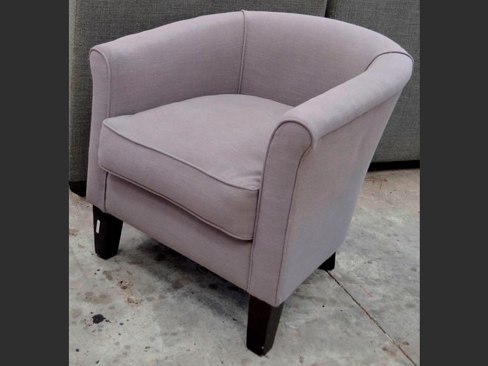 GREY UPHOLSTERED TUB CHAIR