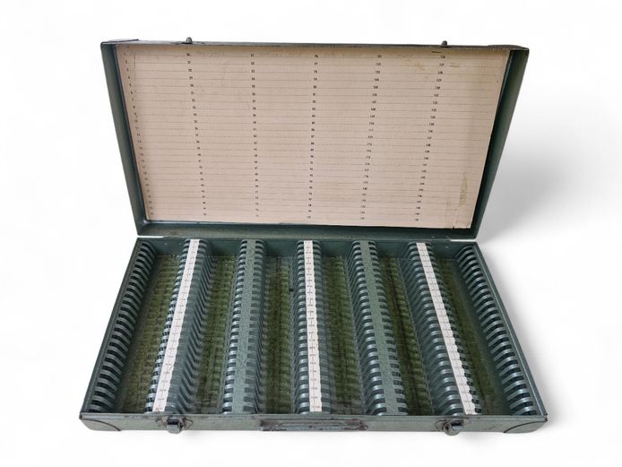 Vintage Brumberger Metal 35mm Slides Case