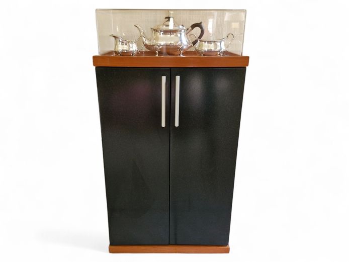 Wooden Storage Cabinet with Acryllic Display Top