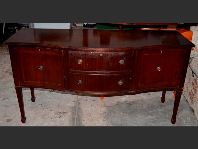 REGENCY STYLE MAHOGANY 2-DOOR, 2-DRAWER SIDEBOARD, 152 x 54 x 81cm