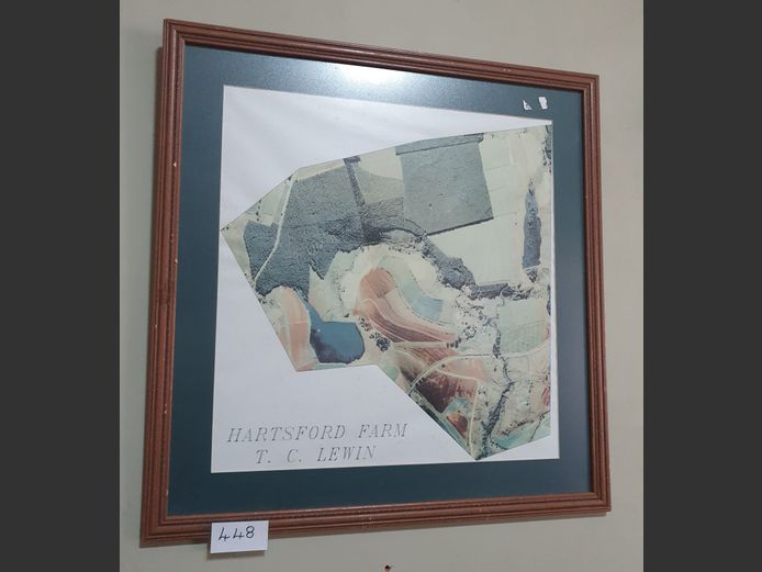 FRAMED AERIAL PHOTOGRAPH "HARTSFORD FARM", 49 x 50cm