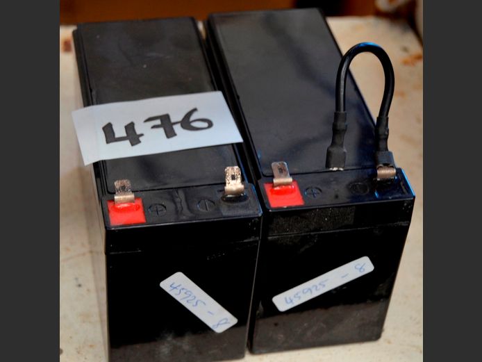 PAIR 12V LEAD ACID GARAGE DOOR MOTOR BATTERIES [Need charge, Untested]