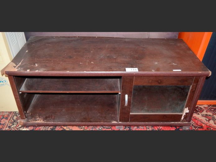 IMBUIA FOIL TV STAND, 120 x 50 x 50cm [Damaged]
