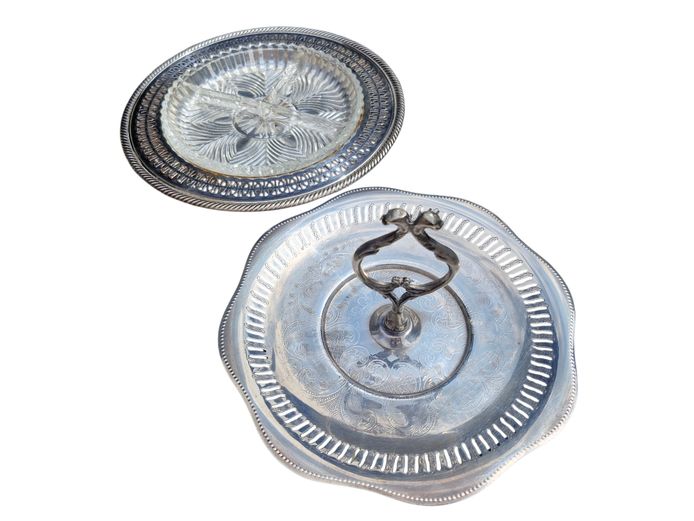 Vintage Viking Plate & Rogers & Son Spring Flower Tray