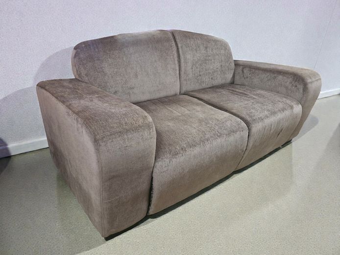 Contemporary 2-Seater Taupe Corduroy Fabric Couch