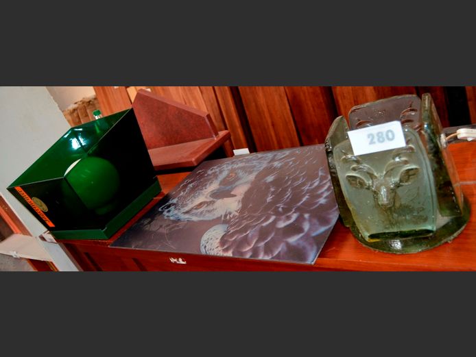 FROSTED GLASS TABLE LAMP, WALL ART, ICE BUCKET, etc
