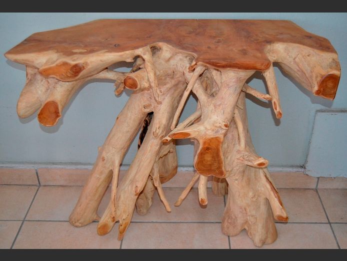 UNUSUAL TREE STUMP HALL TABLE, 100 x 40 x 81cm