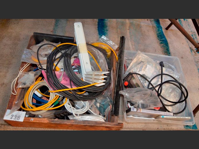 ELECTRICAL CABLES, WALL BRACKETS, etc