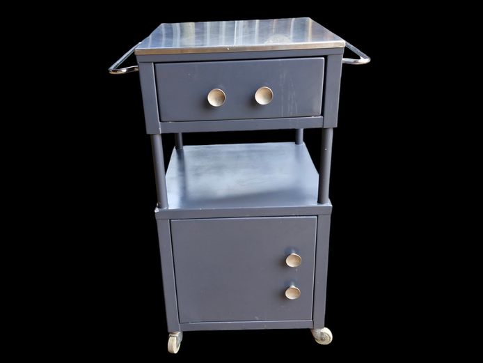 Vintage Industrial-Style Medical or Kitchen Trolley