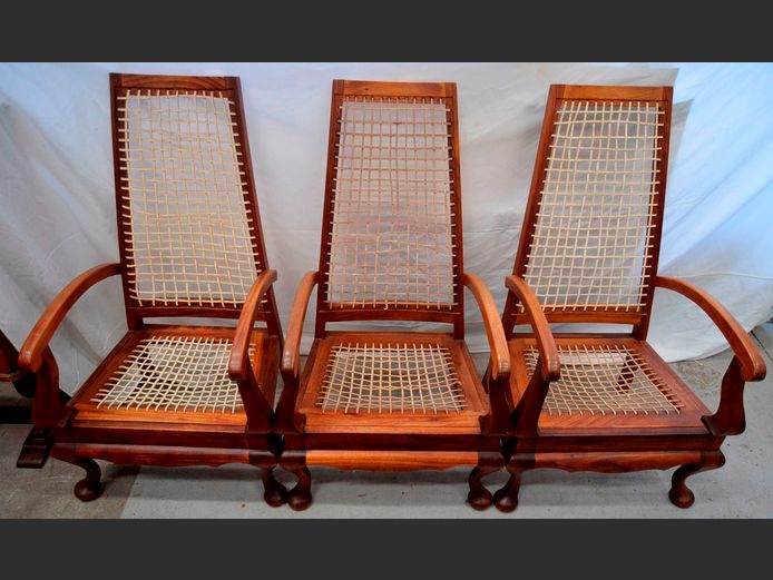 SET OF 3 BLACKWOOD RIEMPIE ARMCHAIRS