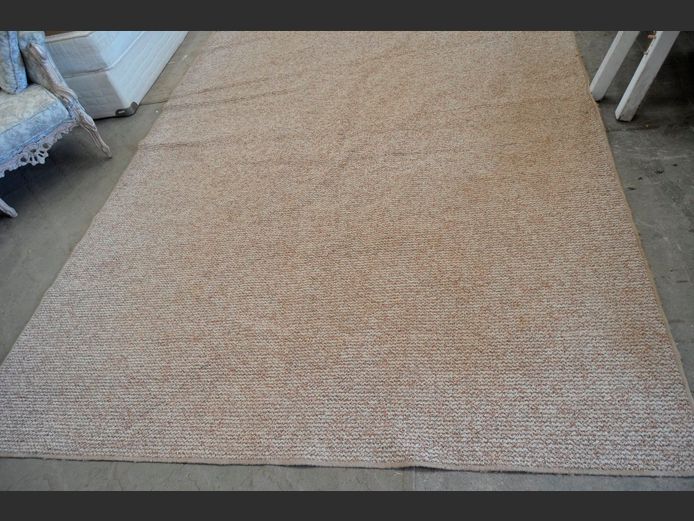 BEIGE & BROWN WOOL CARPET, 328 x 238cm