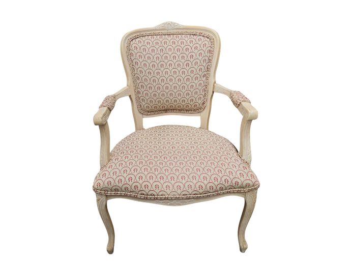 French Provincial Style Carved & Painted Armchair