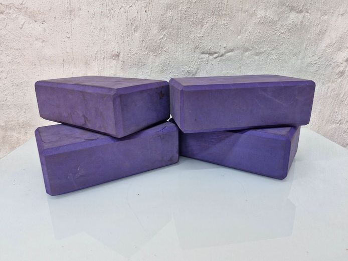 Set of 4 Purple High-Density EVA Foam Yoga Blocks