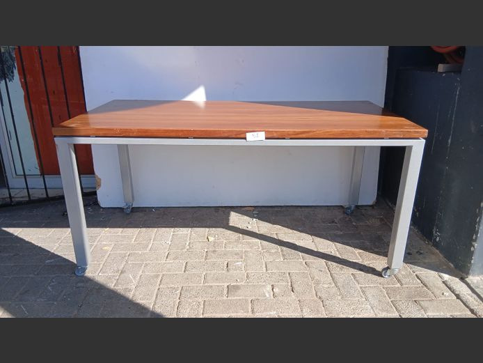 Steel Table with wooden top