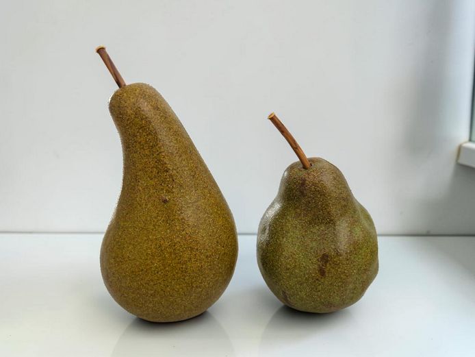 Pair of Vintage Ceramic Bosc Pear Ornaments