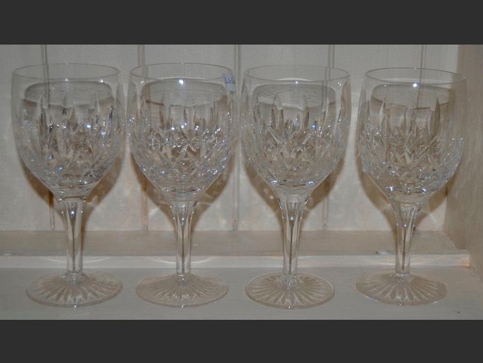 SET OF 4 STUART CRYSTAL WINE GLASSES
