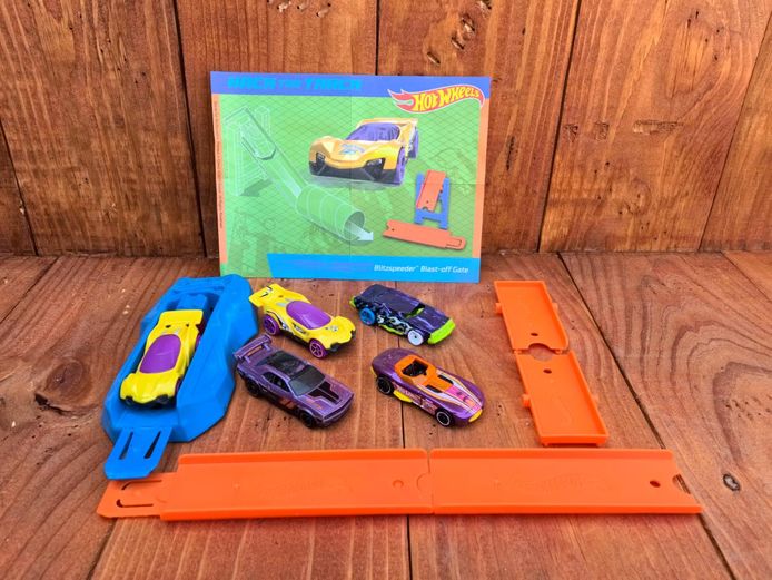 2019 Hot Wheels McDonald's Toy Lot - Blitzspeeder Blast-Off Gate Playset & Cars