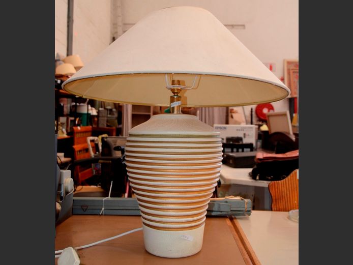 CERAMIC TABLE LAMP WITH SHADE, 65cm High