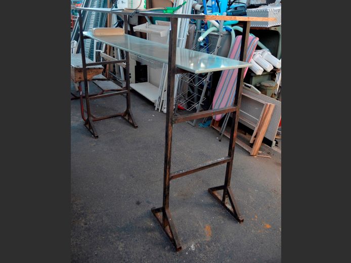 STEEL 3-TIER SHELVING TRESTLES WITH SHELVES, 215 x 55 x 143cm