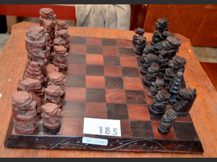 CARVED CHESS SET, 37 x 37cm [1 Piece needed]