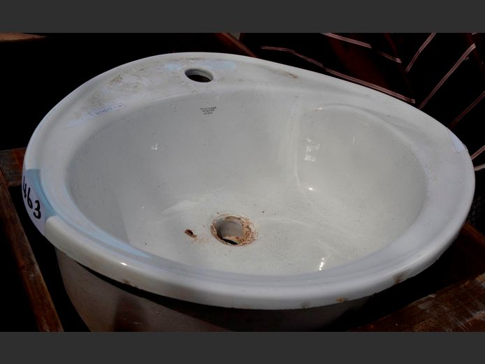 WHITE CERAMIC BASIN, 55 x 46 x 21cm