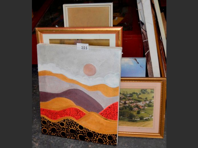 FRAMED PRINT "FLOWERS", ABSTRACTS, etc