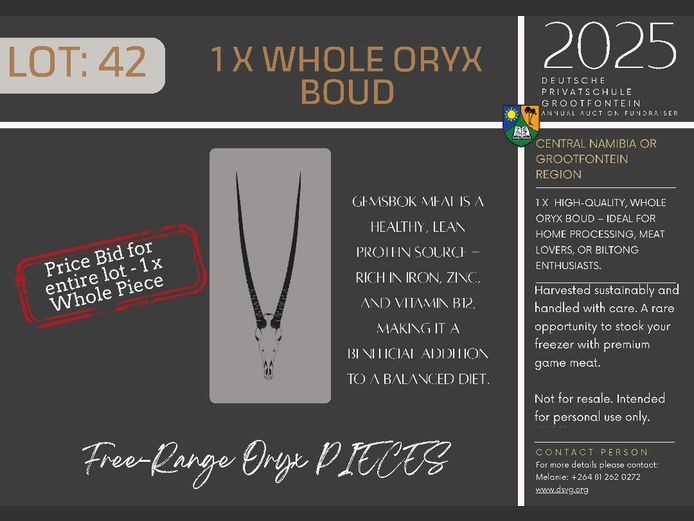 1 X WHOLE ORYXBOUD