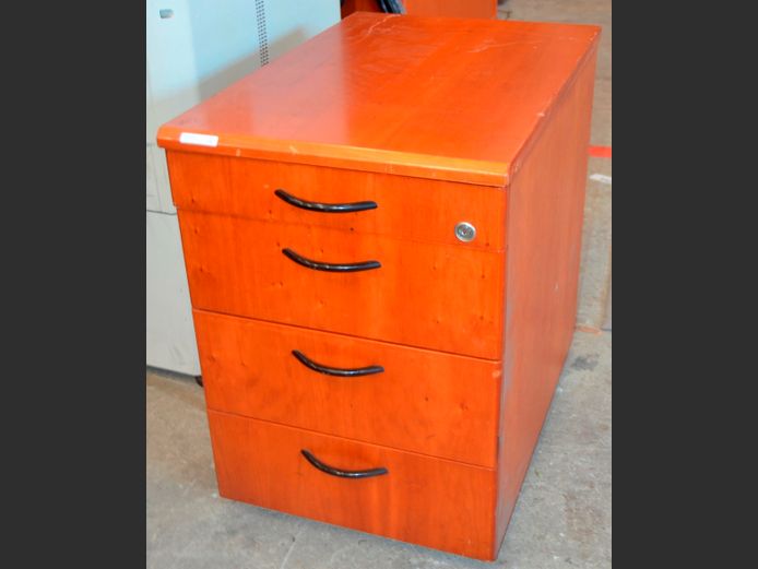 CHERRYWOOD 4-DRAWER OFFICE PEDESTAL, 61 x 41 x 59cm