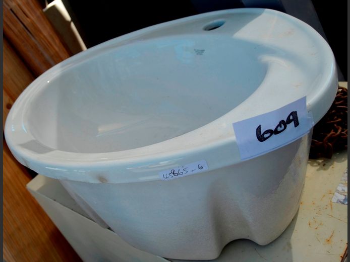 WHITE CERAMIC BASIN, 55 x 46 x 21cm