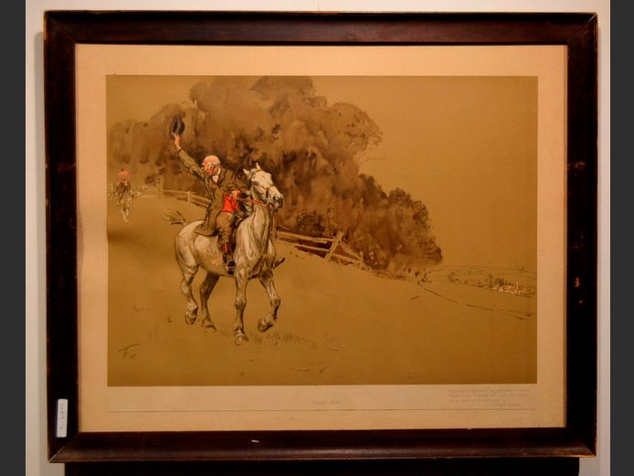 FRAMED PRINT "TALLY HO" BY LIONEL EDWARDS, 52.8 x 38cm