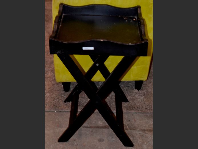 BLACK BUTLER'S TRAY, 41 x 41 x 61cm [Needs re-painting]