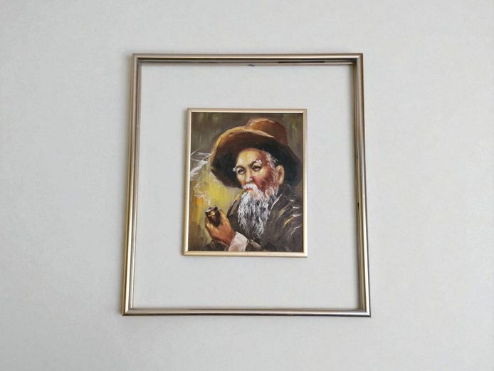 After Wahso Chan (1911-1937) "Old Man Smoking" Oil Portrait