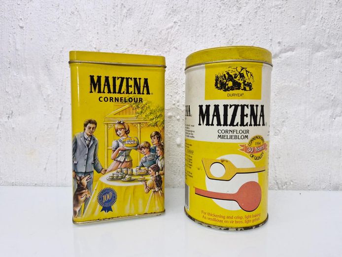 Set of 2 Vintage Maizena Collectible Tins