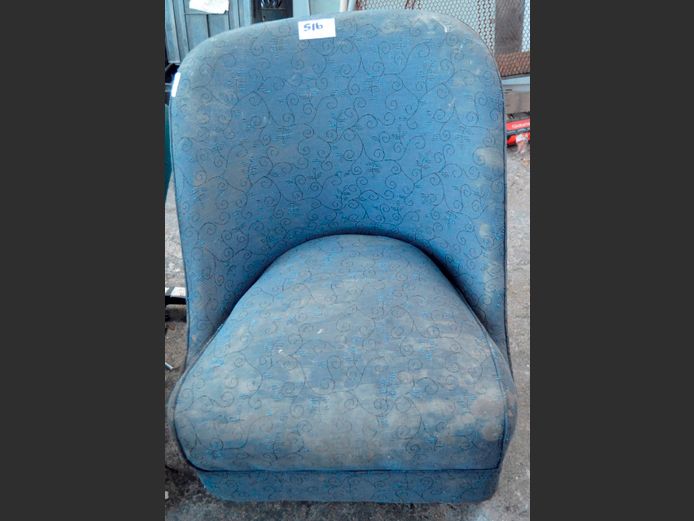 BLUE UPHOLSTERED ARMCHAIR [Needs a clean]