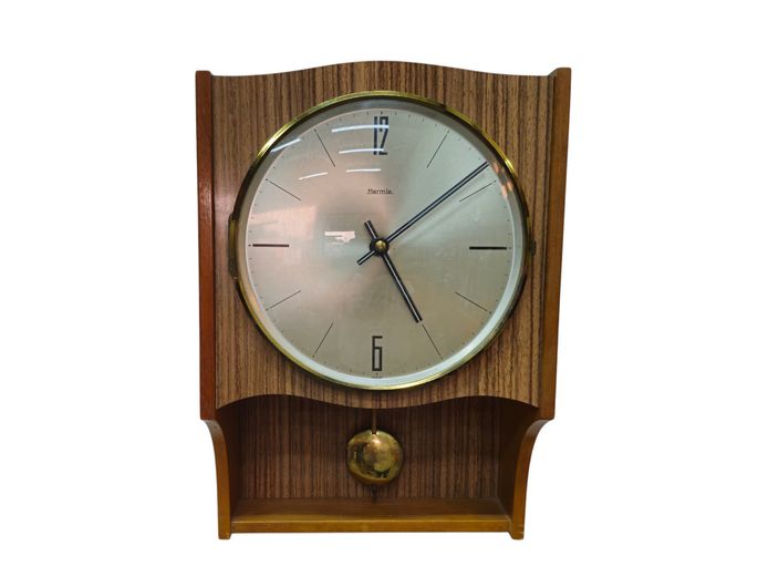 Mid-Century Modern Hermle Pendulum Wall Clock