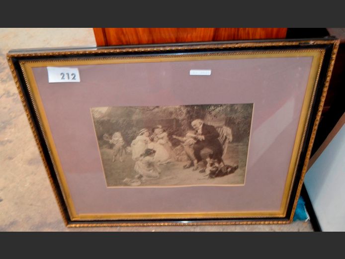 FRAMED PRINT "CHILDREN PLAYING", PICTURE FRAMES, etc