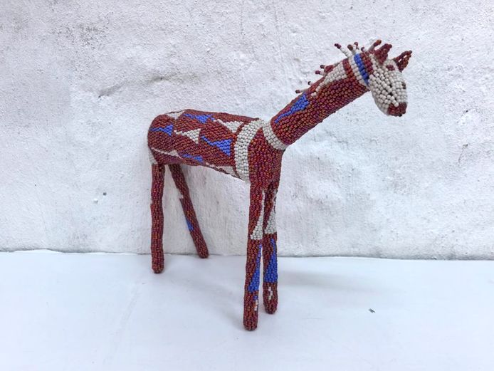 Handcrafted African Wire & Beaded Horse Figurine Sculpture
