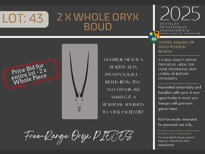 2 X WHOLE ORYXBOUD