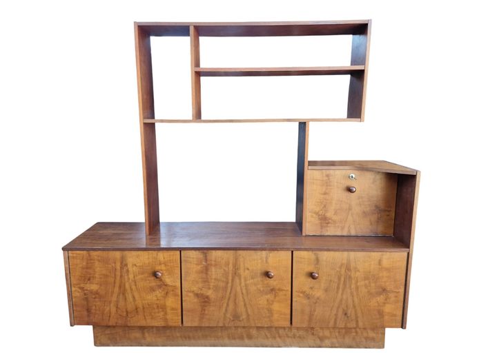 Mid-Century Modern Imbuia Room Divider / Wall Unit