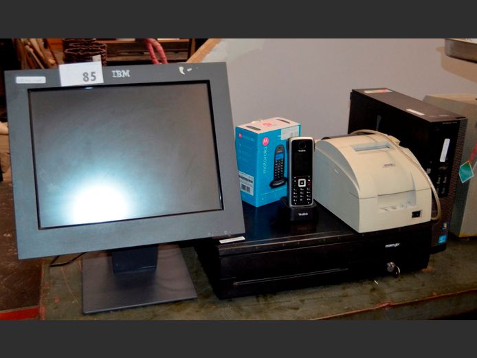 POSIFLEX POINT OF SALE SYSTEM WITH DELL CORE i5 COMPUTER TOWER & EPSON SLIP PRINTER [Switch on, untested further] [39,40]