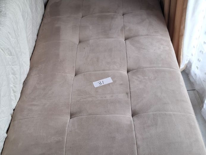 Suede leather ottoman