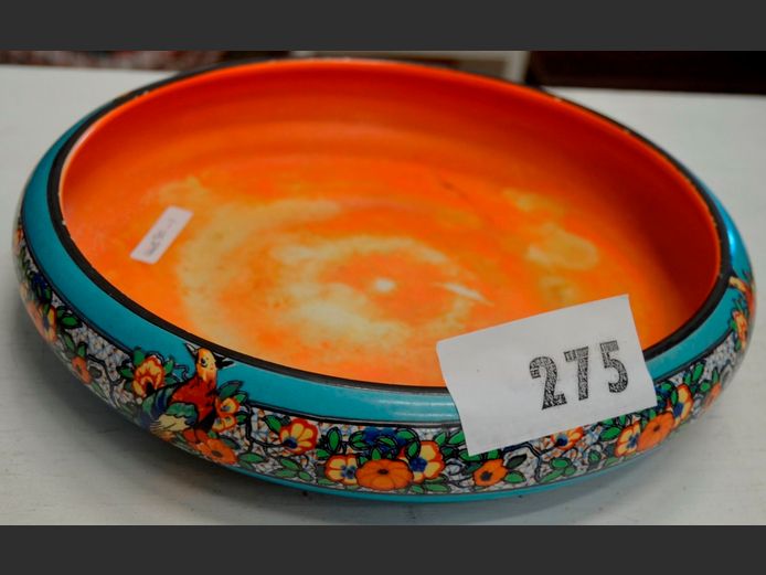 H & K TUNSTALL HAND PAINTED BOWL, 29cm Diameter
