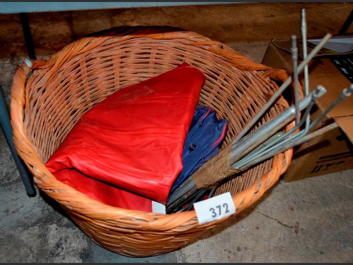 WICKER BASKET, INFLATABLE MATTRESS, etc