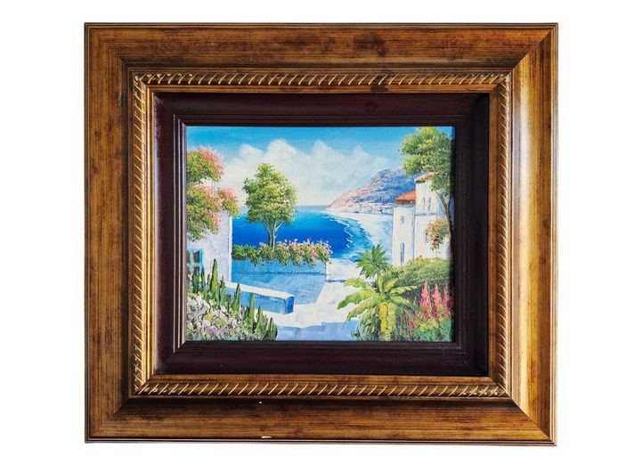 Majestic Mediterranean Seascape Oil Painting | Signed