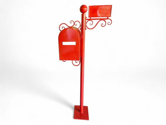 European Vintage Style Red Metal Post Box