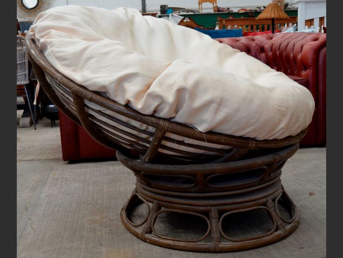 CANE MOON CHAIR WITH CUSHION