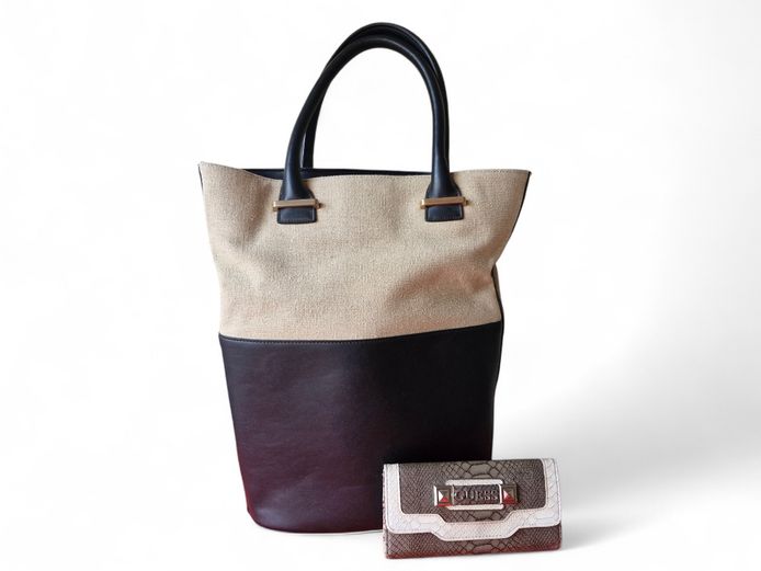 British Oliver Bonas Handbag & Guess Wallet