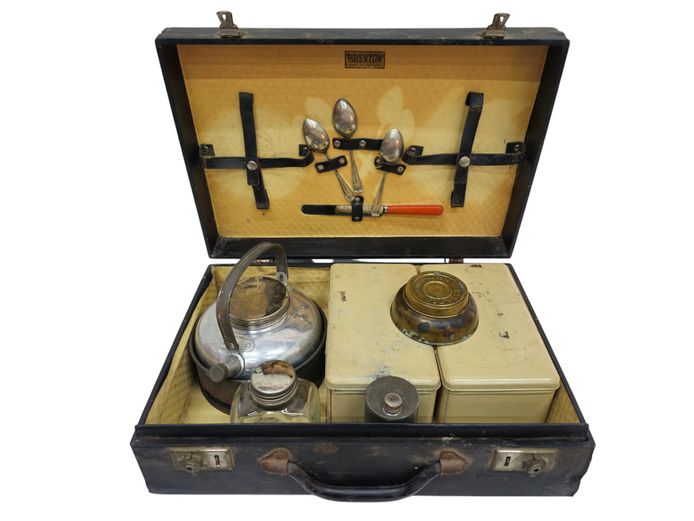Mid-Century Brexton English Motoring Picnic & Tea Service Set