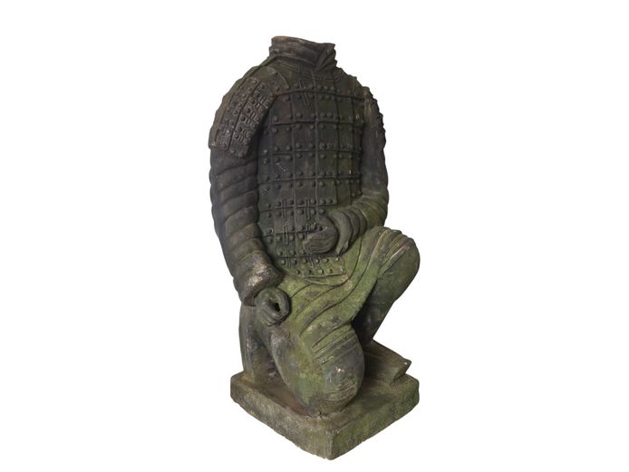 Vintage Kneeling Terracotta Archer Torso – Qin Dynasty Style